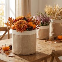 Product Planter jute fabric basket natural utensil Ø28cm H25cm 3pcs