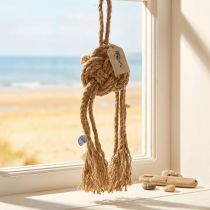 Product Hanging decoration maritime rope knot decoration with shells Ø9cm 45cm