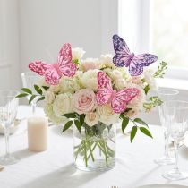 Product Decorative butterflies on wire feathers purple pink 7×10cm 12 pcs