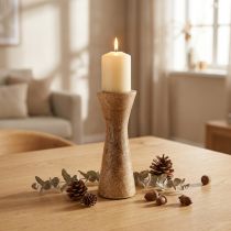 Product Candlestick Modern Candle Holder Wood Natural Ø6cm H16cm