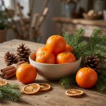 Product Decorative artificial mandarins in a net, deceptively realistic look, Ø5cm, set of 12, perfect for home decor and shop windows