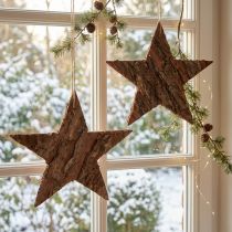 Product Decorative stars for hanging made of pine bark Pine stars 20cm 3 pcs