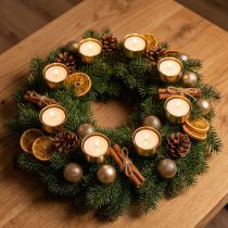 Product Tealight holder for sticking metal gold H9cm 8 pcs