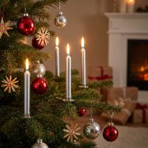 Product Tree candles Christmas tree candles silver 13x105mm 20 pcs
