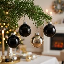 Product Mini Christmas tree balls glass balls black 30mm 9pcs