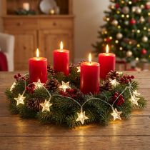 Product LED fairy lights stars 20 micro LEDs warm white timer 6 pieces