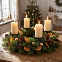 Product Candle holder Advent wreath metal matte black Ø8cm 4 pcs