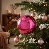 Product Christmas ball plastic large Christmas tree ball pink Ø14cm