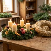 Product Straw wreath Ø35cm natural - decorative wreath for crafting &amp; Advent, set of 5