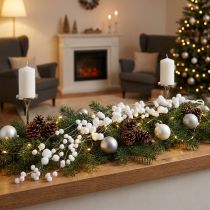 Product Snowball garland L75cm white