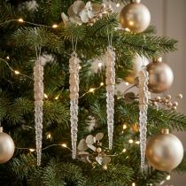 Product Decorative icicles for hanging champagne glitter 14.5cm 4pcs