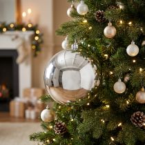Product Christmas ball plastic small Ø14cm silver