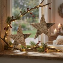 Product Birch stars for hanging stars birch bark natural 25cm 3 pcs