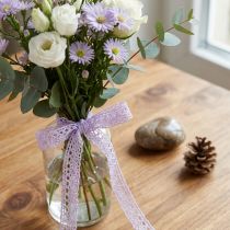 Product Decorative ribbon Flower decorative ribbon purple decorative ribbon W16mm L20m