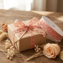 Product Decorative ribbon lace 22mm 20m salmon