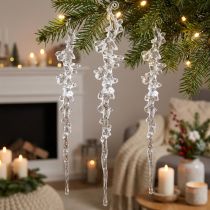 Product Winter decoration icicle decoration hanger clear 25cm 3pcs