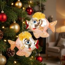 Product Christmas tree decorations fish, decorative pendants, Christmas decorations, real glass H9.5cm 2pcs