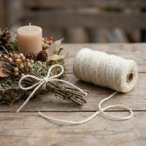 Product Jute cord, deco cord, handicraft ribbon natural colour, bleached Ø4mm L100m