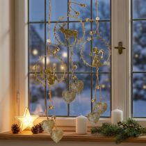Product Deco hanger window, metal wreath Advent, angel, reindeer Ø9cm set of 3