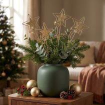 Product Deco plug star gold glittering H54cm 4pcs