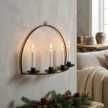 Product Wall Candle Holder Black Metal Stick Candle Holder 35×24cm