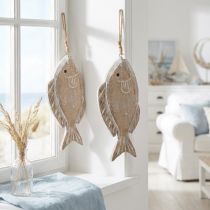 Product Decorative wooden fish hanger, 21cm, 2 pieces
