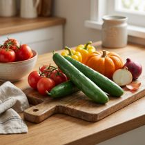 Product Cucumbers artificial for vegetable decoration 24cm 4 pcs