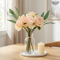 Product Artificial flower bouquet peonies roses eucalyptus decorative silk flowers 32cm