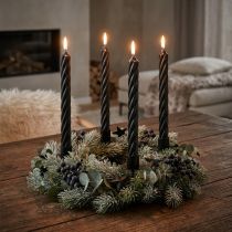 Product Rustic Candles Taper Candles Solid Colored Black 250/28mm 4 Pcs