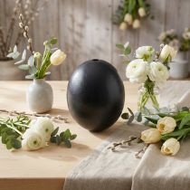Product Ostrich Egg Decoration Blown Out Easter Decoration Black Ø12cm H14cm