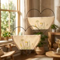 Product Heart metal ring loop decorative ring for hanging with wild herbs W31.5cm 2pcs