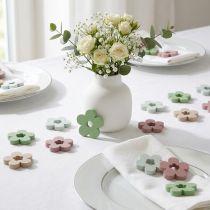 Product Scattered decoration wooden flowers table decoration colored 2 motifs Ø3cm 24 pcs