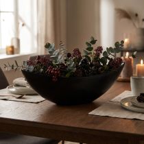 Product Decorative Bowl Black Table Decoration Plant Boat 38.5x12.5x13cm