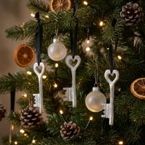 Product Decorative key silver decorative hanger metal 6x11cm 3pcs