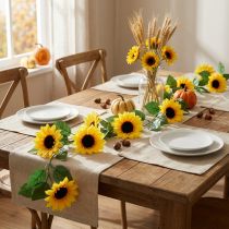 Product Flower garland with 8 artificial sunflowers 135cm