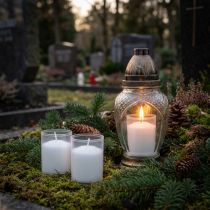 Product Refill candle for grave light white H5.8cm 20 pcs