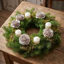 Product Cedar cones cut like rose Cedarrose 4-6cm white/natural 50 pcs