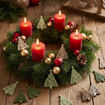 Product Christmas Tree with Star Green Scatter Wood 3×4.5cm 72pcs