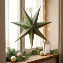 Product Star Decoration Christmas Star Paper Jute Green 60cm Window Decoration
