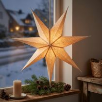 Product Lighted Paper Star, Natural Jute, Christmas, 60cm