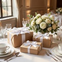 Product Gift ribbon decorative ribbon white 50m various sizes
