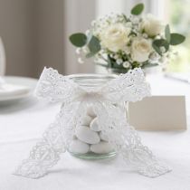 Product Cotton Lace Ribbon on Roll 25mm x 10m for DIY and Decorations, White