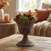 Product Cup vase decorative cup metal brown antique Ø14cm H12cm