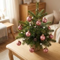 Product Mini Christmas ball old pink glass balls Ø2.5cm 22 pcs