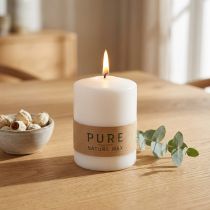 Product PURE Nature pillar candle, sustainable natural candle made from stearin and rapeseed wax 90/70mm