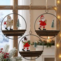 Product Christmas pendant Santa Claus snowman Ø12cm 3pcs