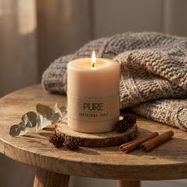 Product PURE pillar candle beige Wenzel candles light brown 90/70mm