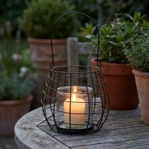 Product Garden lantern with glass lantern black Ø20cm H18.5cm