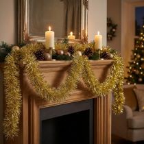 Product Glamorous Golden Tinsel Garland 270cm – Perfect for festive and elegant decorations