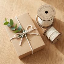 Product Decorative cord cotton cream Ø2mm wooden spool with 16m each 2pcs